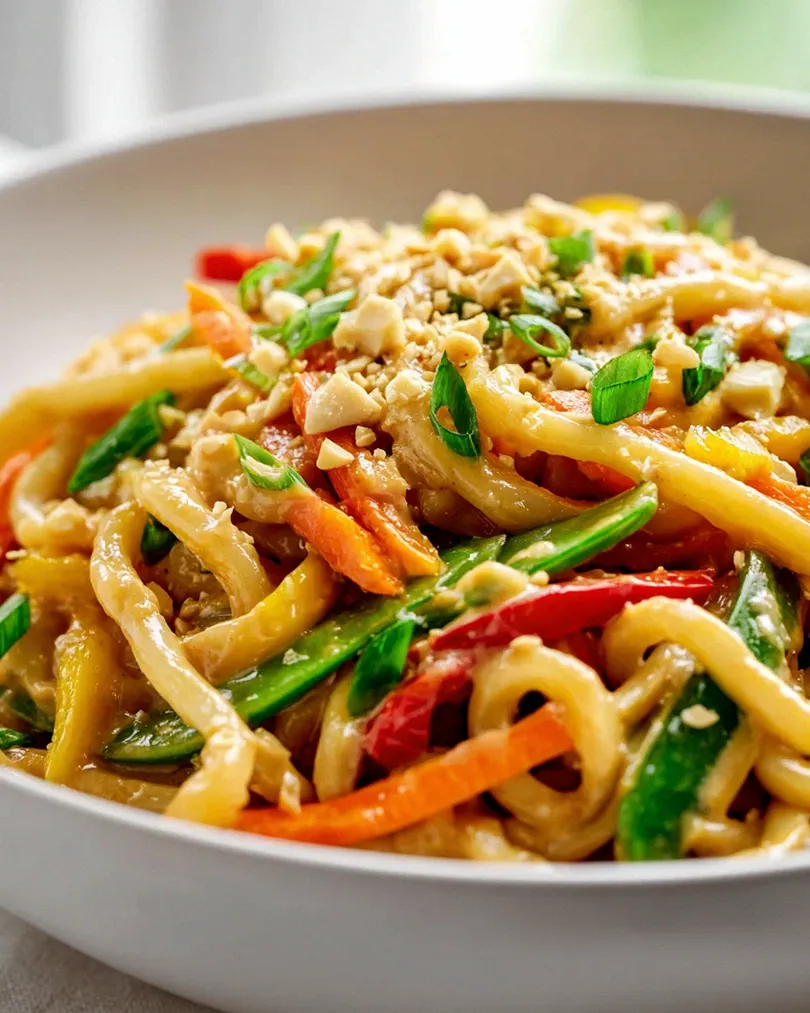 Asiatische Udon Nudeln mit Erdnusssauce und frischem Gemüse – Schritt 2