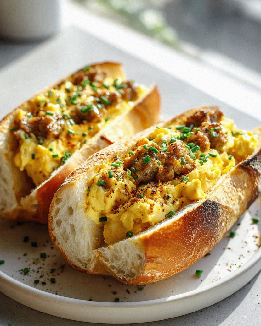Baguette Boote: Ei, Rindswurst – Dein perfektes Frühstück! – Schritt 2