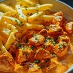 Butter Chicken mit Knoblauchsauce und Pommes – Lecker genießen!