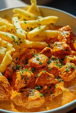 Butter Chicken mit Knoblauchsauce und Pommes – Lecker genießen!