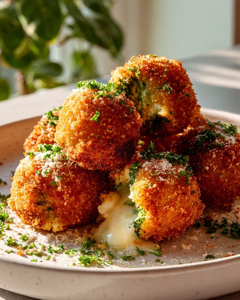 Cremige Brokkoli Käse Bällchen mit zarter Frischkäsefüllung – Schritt 2