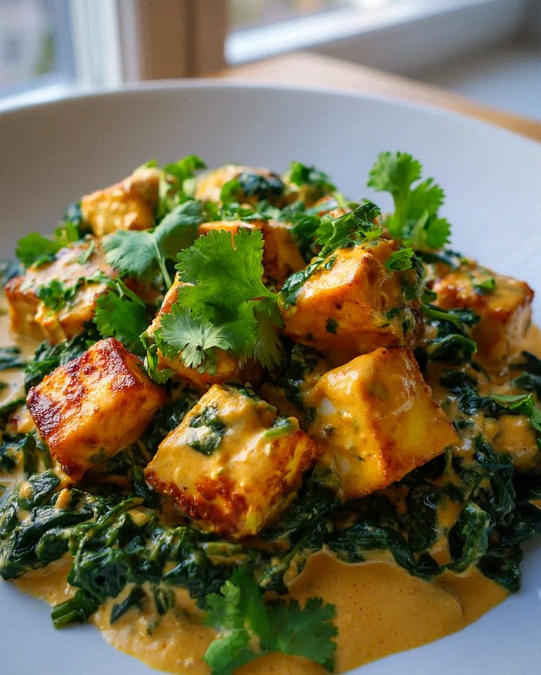 Cremiges Halloumi Makhani mit Spinat: Palak Style Rezept