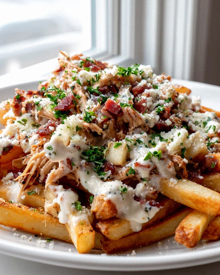 Dirty Chicken und Beef Putenspeck Loaded Fries mit Knoblauch-Parmesan – Schritt 2