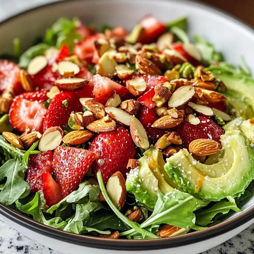 Erdbeer Crunch Salat mit karamellisierten Mandeln – Schritt 1