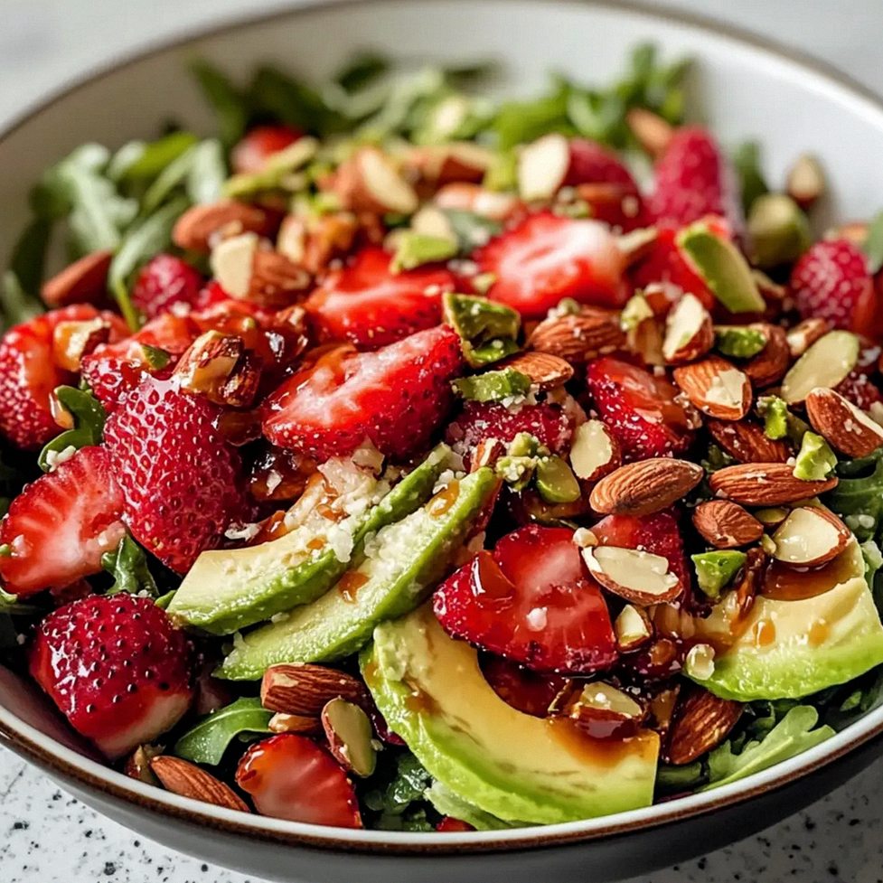 Erdbeer Crunch Salat mit karamellisierten Mandeln – Schritt 2