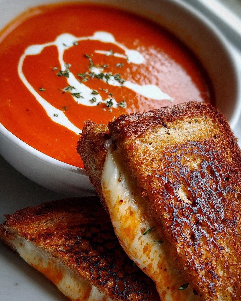 Geröstete Tomatensuppe und Gegrilltes Käsebrot – Schritt 1