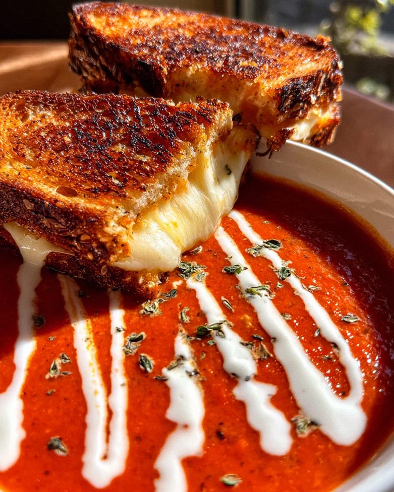 Geröstete Tomatensuppe und Gegrilltes Käsebrot – Schritt 2