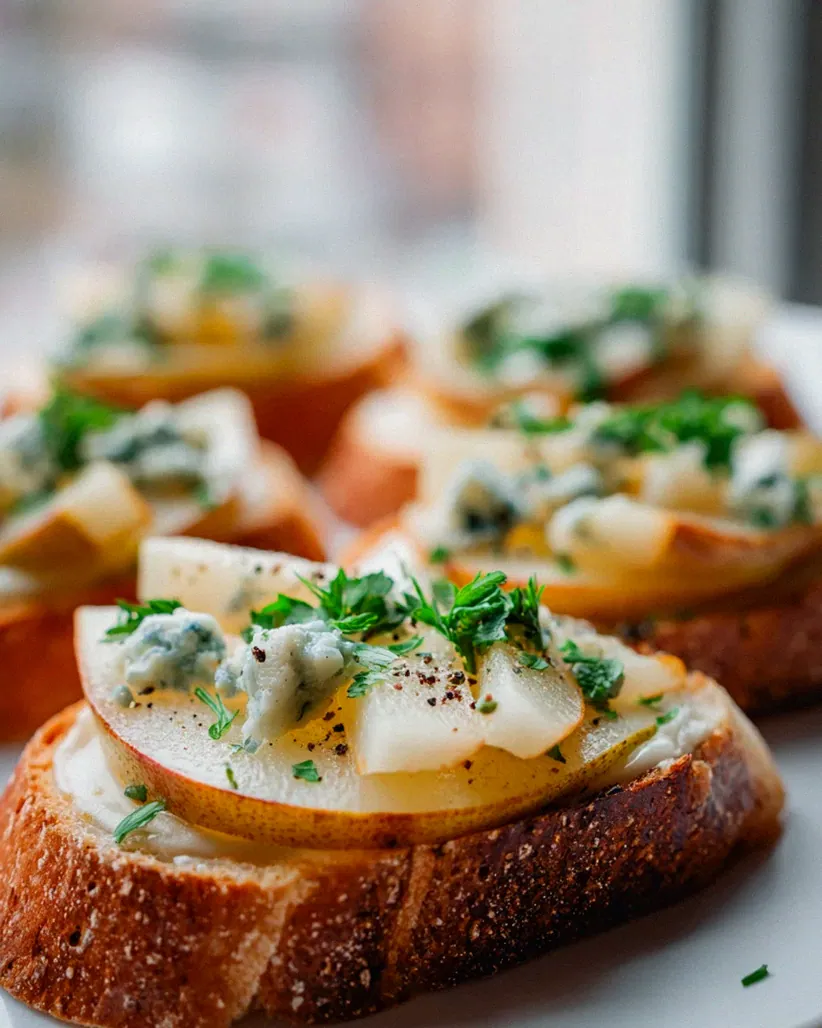 Gorgonzola Birnen Bruschetta: Einfach & unwiderstehlich