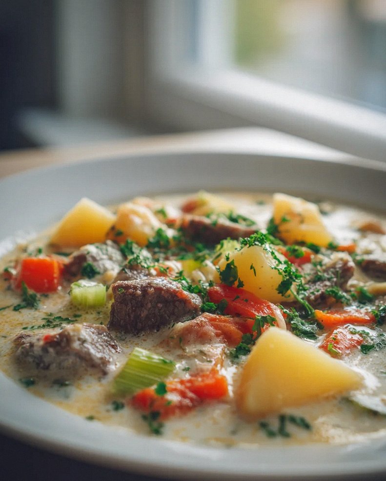 Köstlicher Rinder-Eintopf: Kartoffeln, Würstchen, schnell!