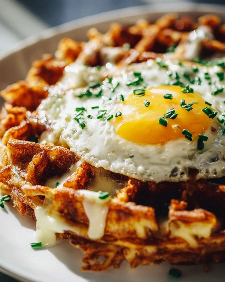 Lecker: Ei & Käse Hash Brown Waffeln – Perfektes Frühstück!