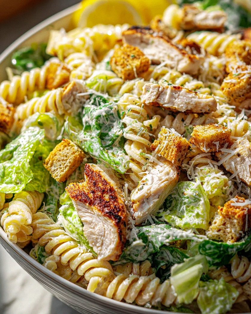 Leckeres Chicken Caesar Pasta Salad Rezept für jeden Anlass!
