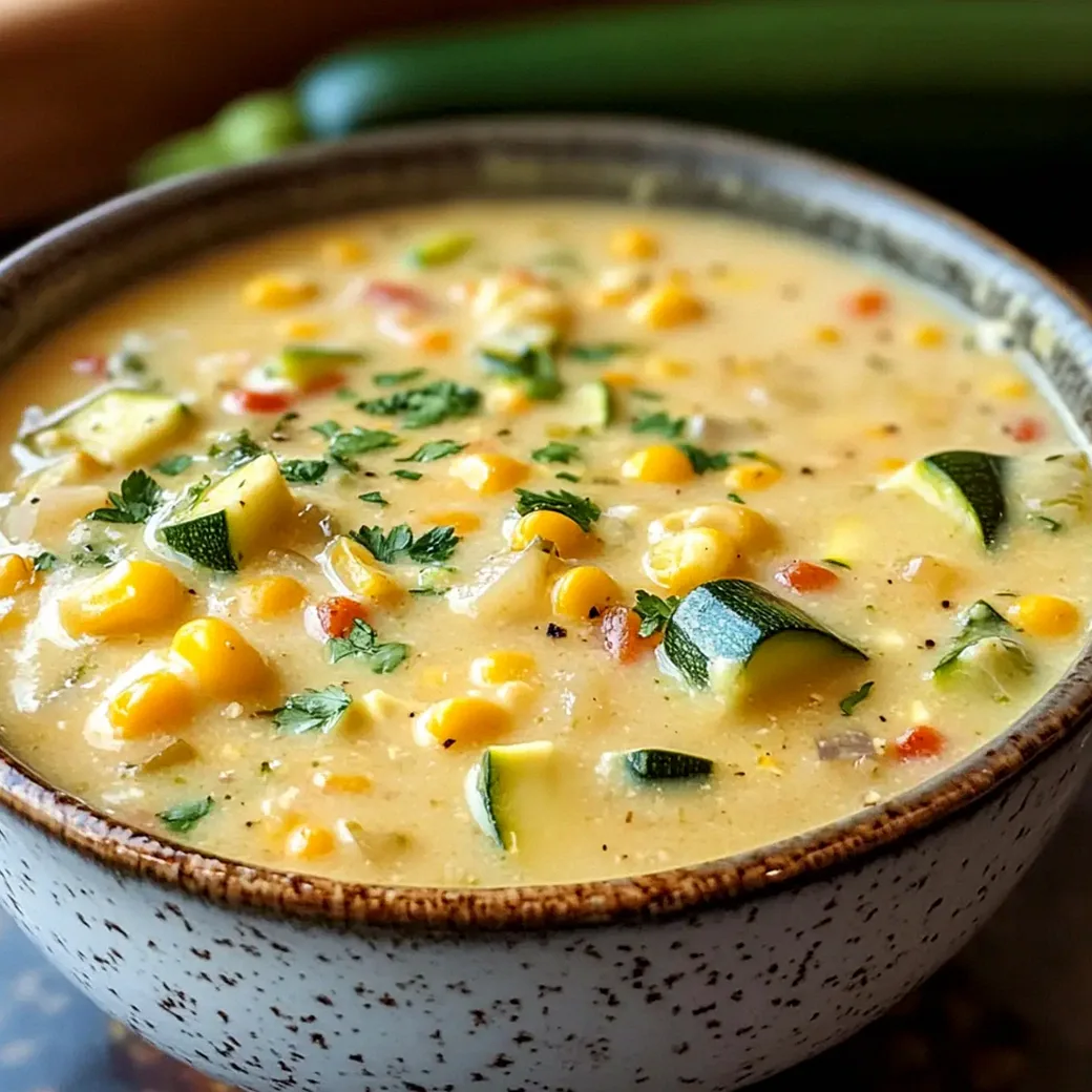Sommer-Mais- und Zucchini-Cremesuppe für Genießer