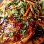 Sticky Apfel-Cider-Hähnchen mit knusprigem Herbst-Slaw