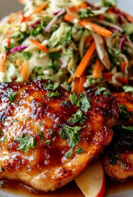 Sticky Apfel-Cider-Hähnchen mit knusprigem Herbst-Slaw