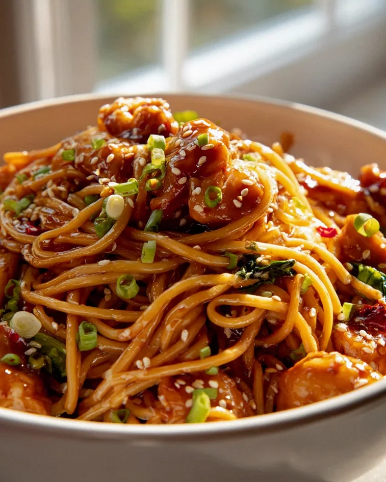 Sticky Garlic Chicken Nudeln mit Honig-Soja-Glasur Rezept – Schritt 2